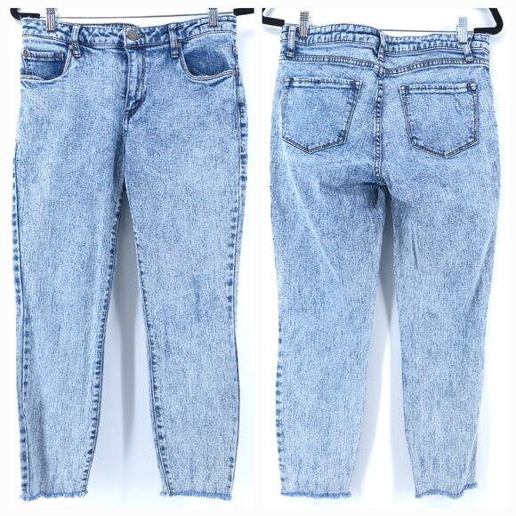 SeeThruSoul Retro AcidWash Cotton HighRise Stretch Cropped Skinny RawHem 28 x 26 - Picture 1 of 13